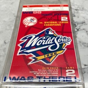 World Series 1998 Game 2 Ticket Yankees